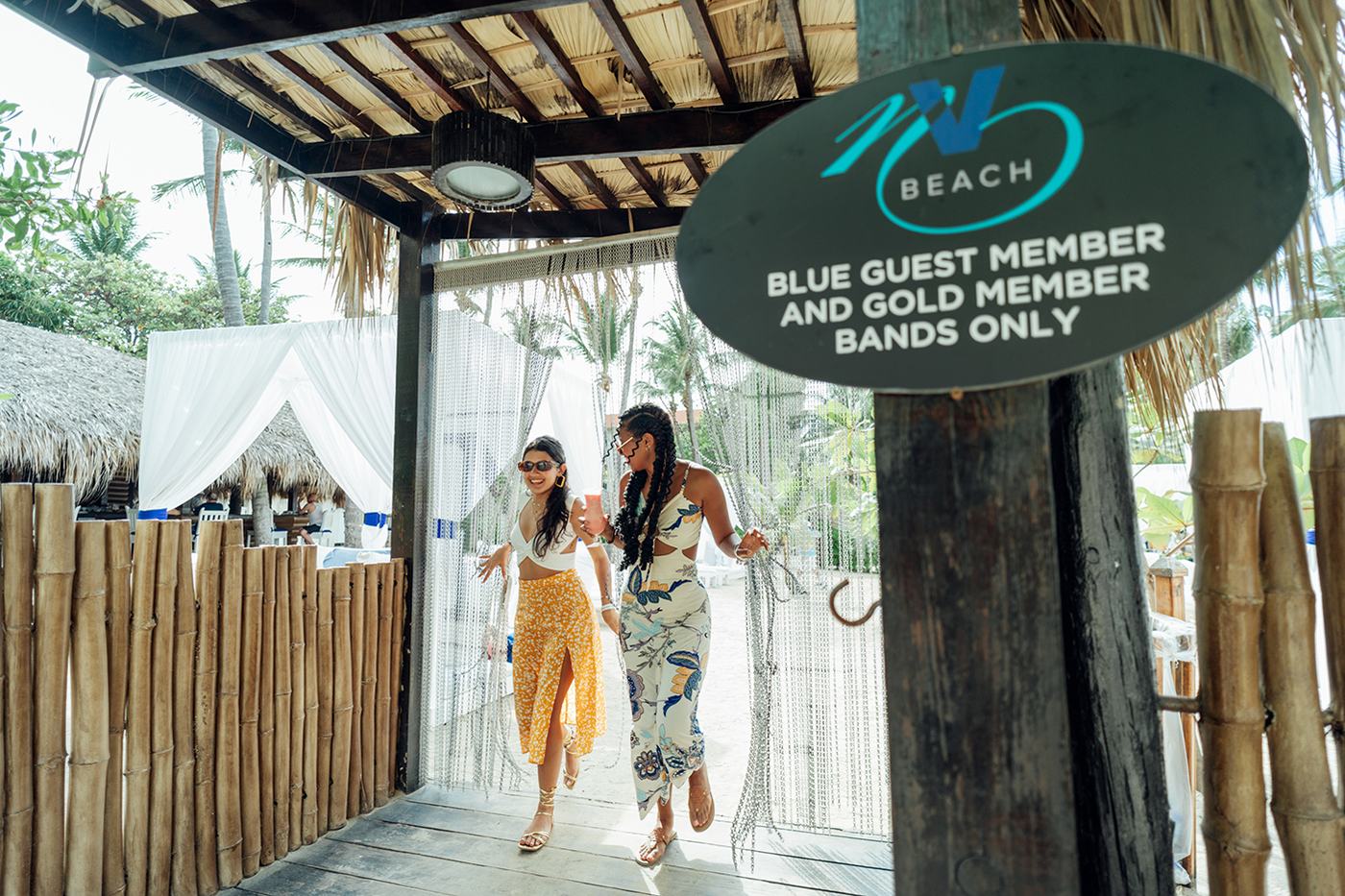 Entrance sign for V.I.P. N.V. Beach